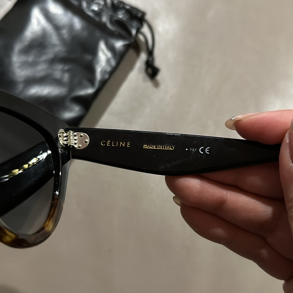Celine Two-Tone Cat-Eye Sunglasses - Black & Tortoiseshell - Picture 3 of 7